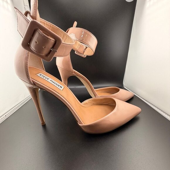 Steve Madden Valid Blush Patent Ankle Strap Stiletto Heels - Picture 5 of 9